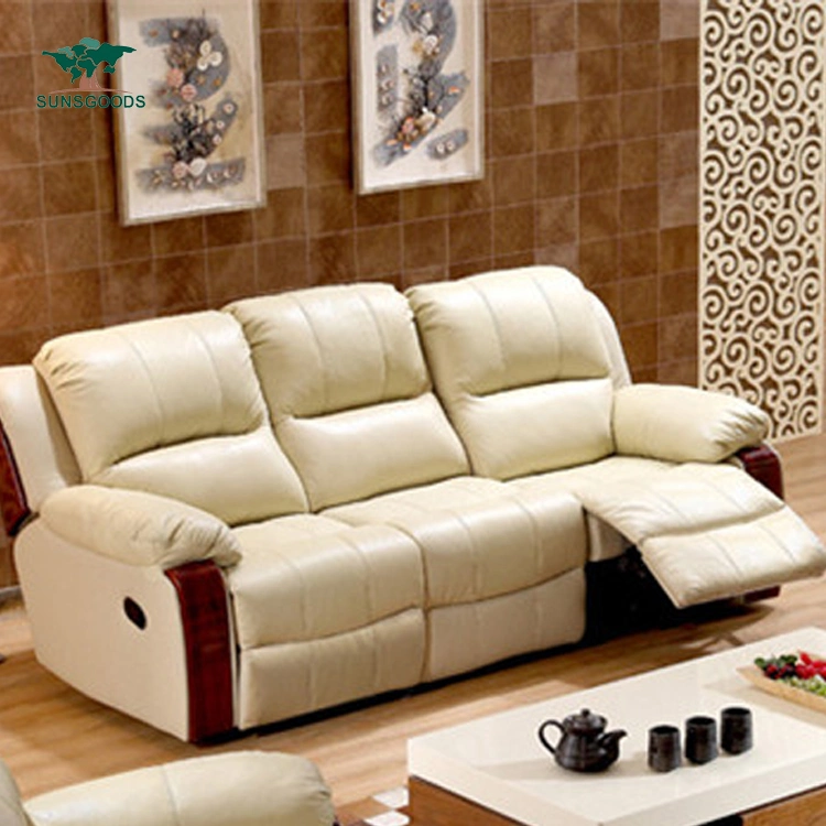 2020 Wooden Frame Power Lift Recliner Chairs Leather Sofa Set