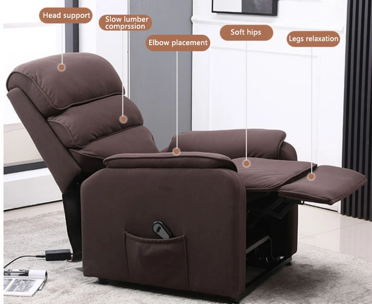 Modern One Seat Assist Stand up Power Lift Fabric Recliner Sofa for Elderly