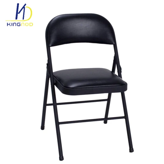Оптовая продажа коммерческого складного внутреннего складного стула/стула для конференций/черного металлического стула из искусственной кожи Цена для мебели для конференций/банкетов/офиса/посетителей/кейтеринговой мебели