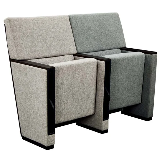 Современный серый функциональный тканевый стул для кинотеатра для общественных офисов, школ, церквей